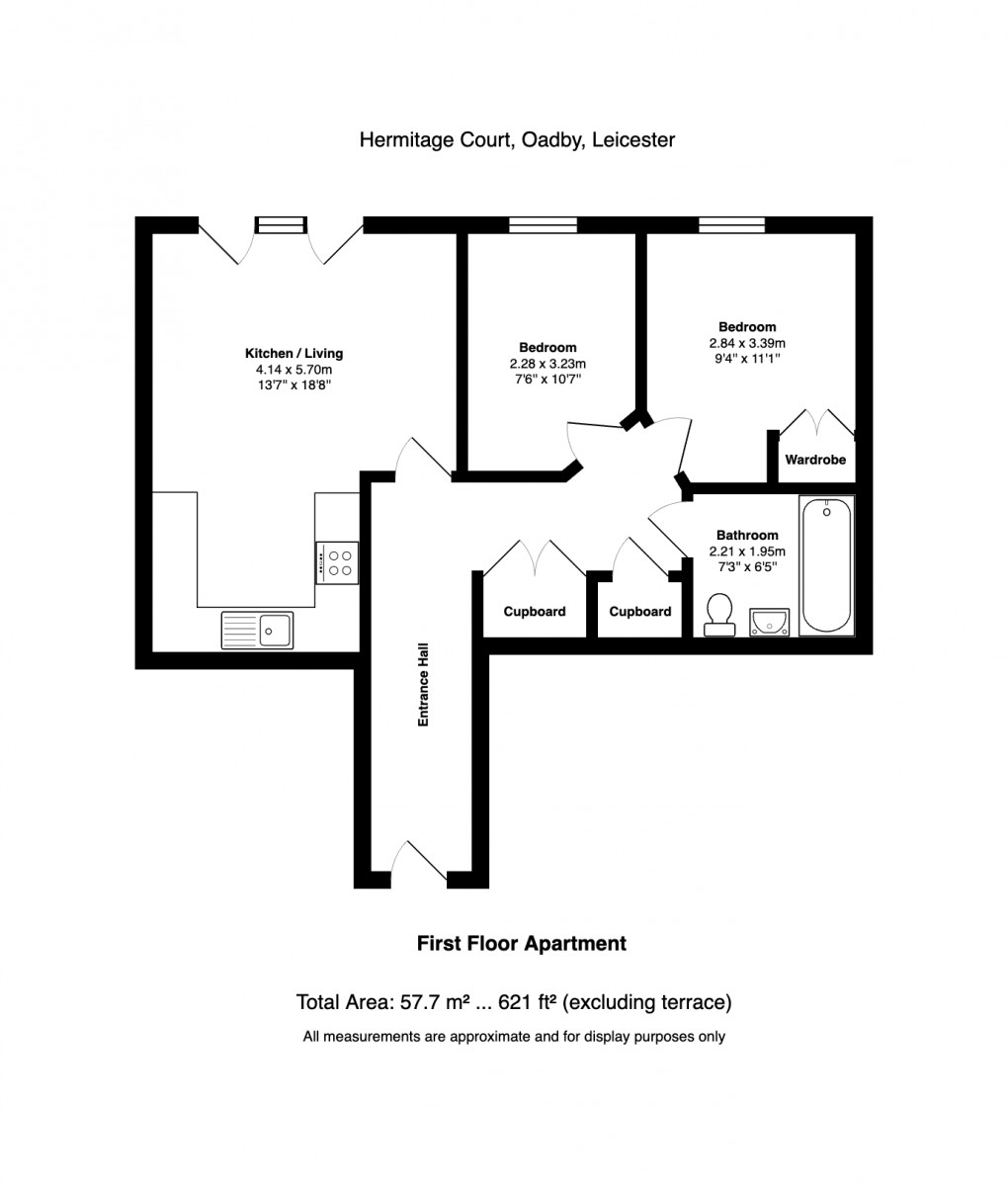 Floorplan for Honeywell Close, Oadby, Leicester, LE2 5QQ