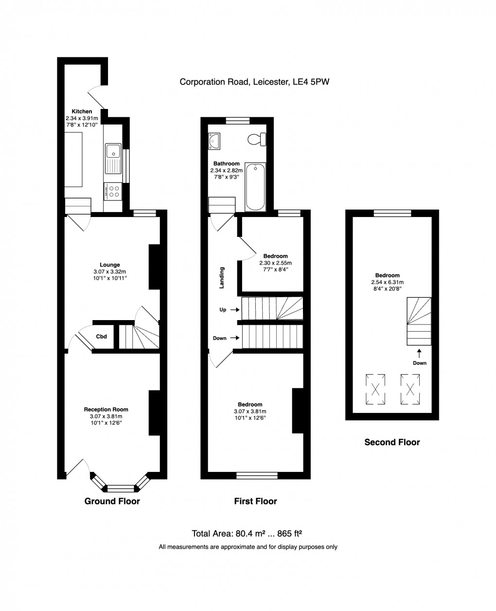 Floorplan for Corperation Road, Leicester